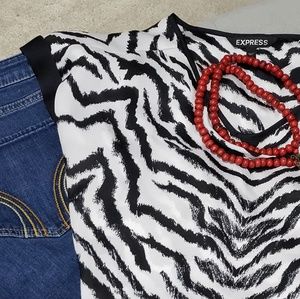 Express Zebra Print Top